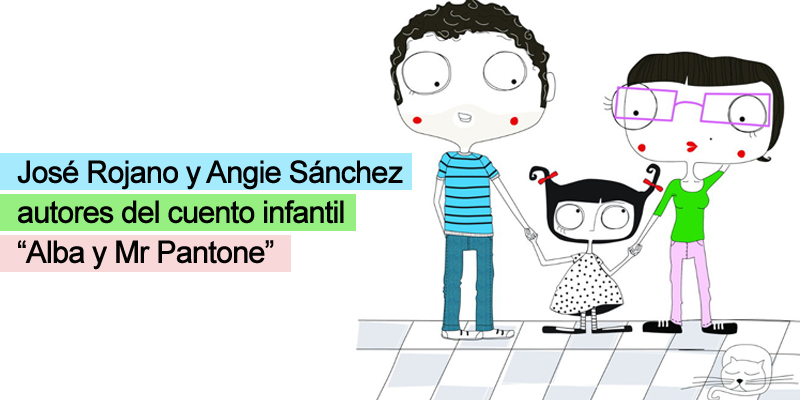 José y Angie, autores del cuento infantil Alba y Mr Pantone
